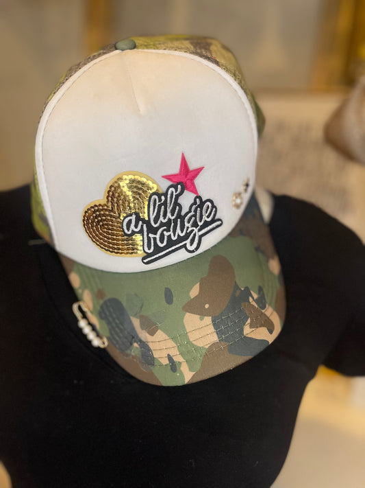 Camo a lil Bougie Trucker Hat