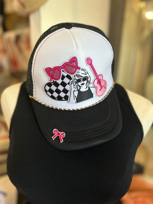 Pink & Black Swiftie Trucker Hat