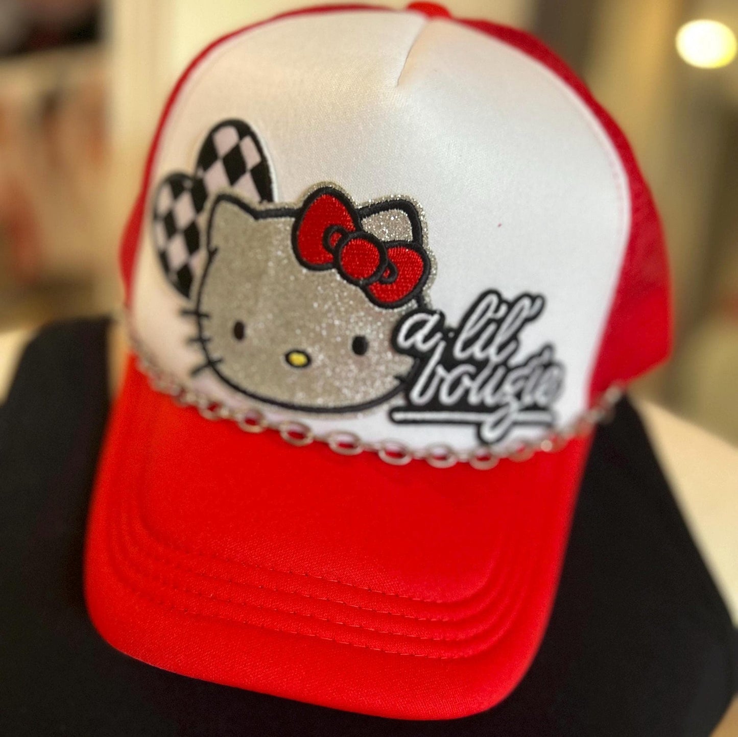 Custom lil Bougie Kitty Hello Trucker Hat